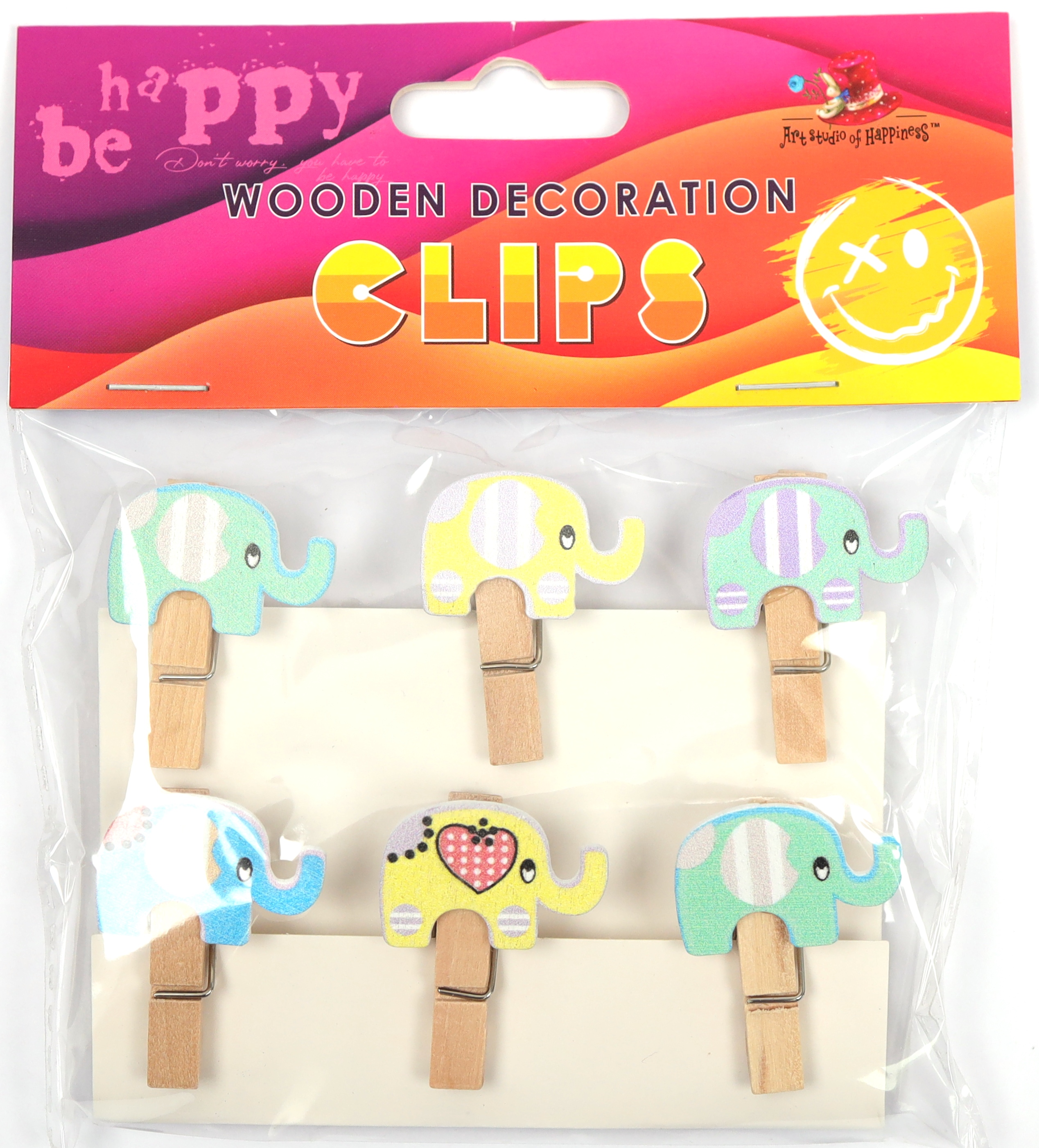 Decorative clothespins "ASH" /200178/ wooden 6 pcs. (1/144)