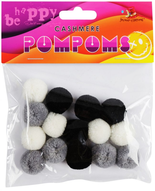 Pompons "ASH" /MQ5005/ cashmere 2cm 3 colors 15pcs. (1/144)