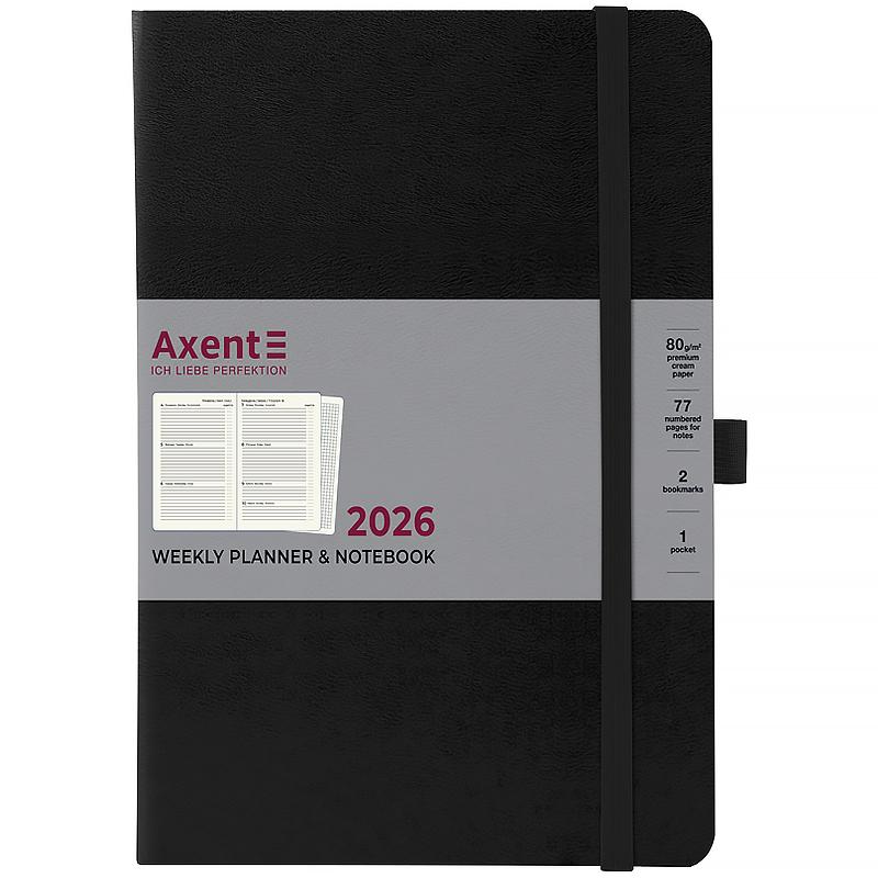 Щотижневик "Axent" 2026 /8530-26-01-A/ Grand Strong, 195*255, чорний (1/12)