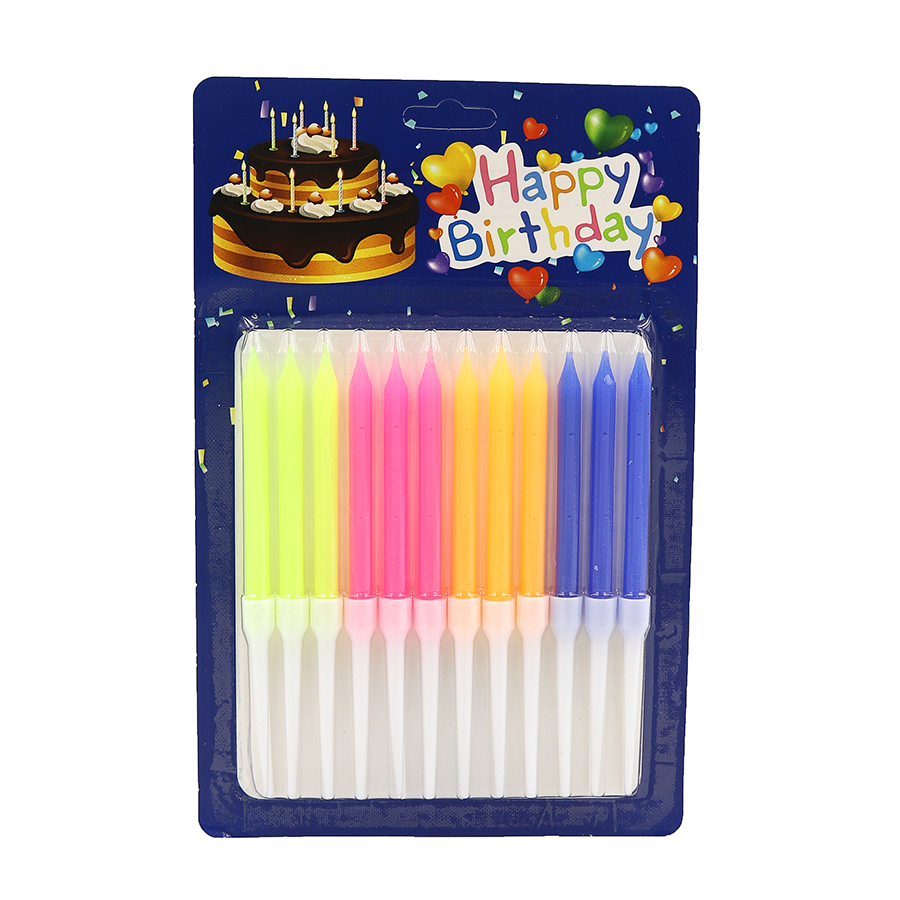 Set of candles for cake "JO" /DSCN9296/ "Happy birthday" 12 pcs., blister (1/24)