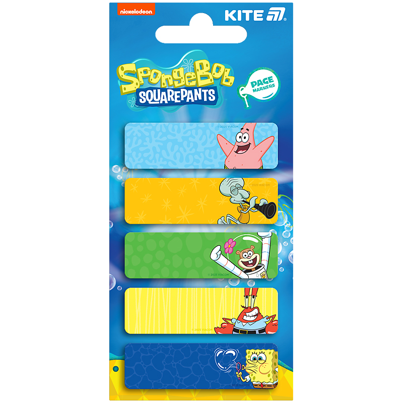 Індекс регістри "Kite" /SB25-480/ 5х15х50мм,100 шт, ПАПЕРОВІ, SpongeBob SquarePants (1/40)