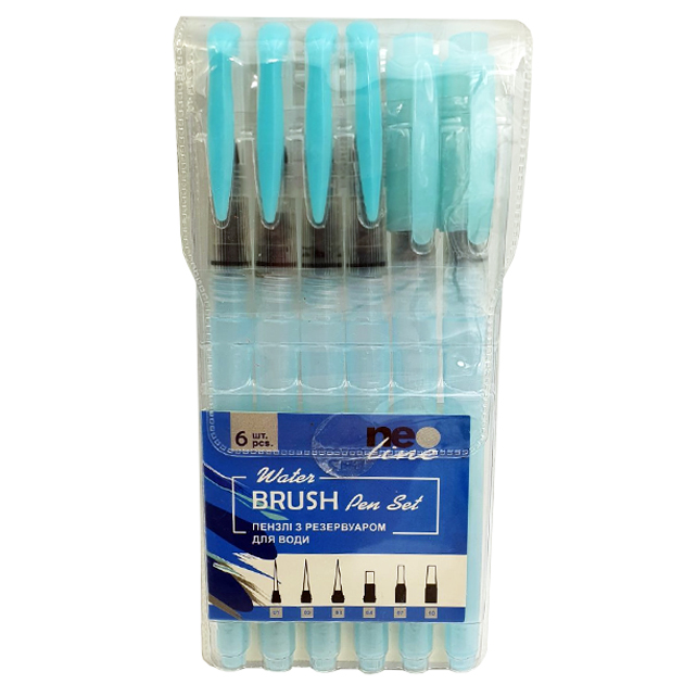Set of brushes "Neo Line" /WP-06/ nylon, plastic with reservoir, 6 pcs (1/14/252)