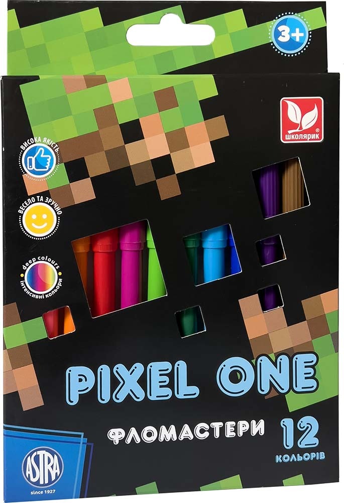 Felt-tip pens "Schoolboy" 12 pcs. /314022001-UA/ Pixel One (1/12)
