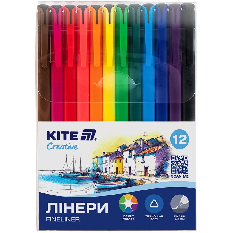 Набір лінерів 12 кол. "Kite" /K-1164/ 0,4 мм Kite Creative (1/12)