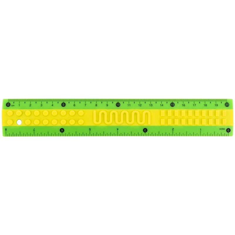 Ruler 20 cm sq. "Kite" /K-1268-3/ green-yellow (1/36)