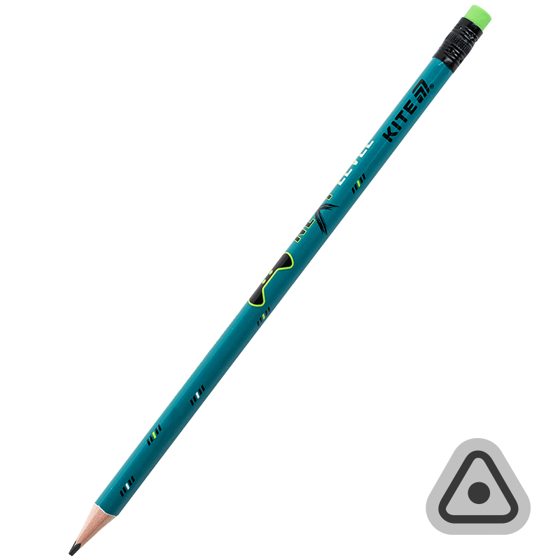 Graphite pencil "Kite" /K26-046-2/ with eraser three-sided Next Level (36/432)