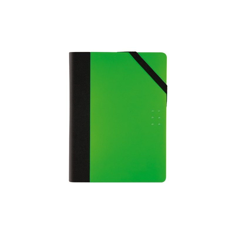Notebook "MILAN"/57064FFGR/, 13.6*10*1.6cm, in dots, 208 sheets + pocket, plastic. obcl., green (1/7)