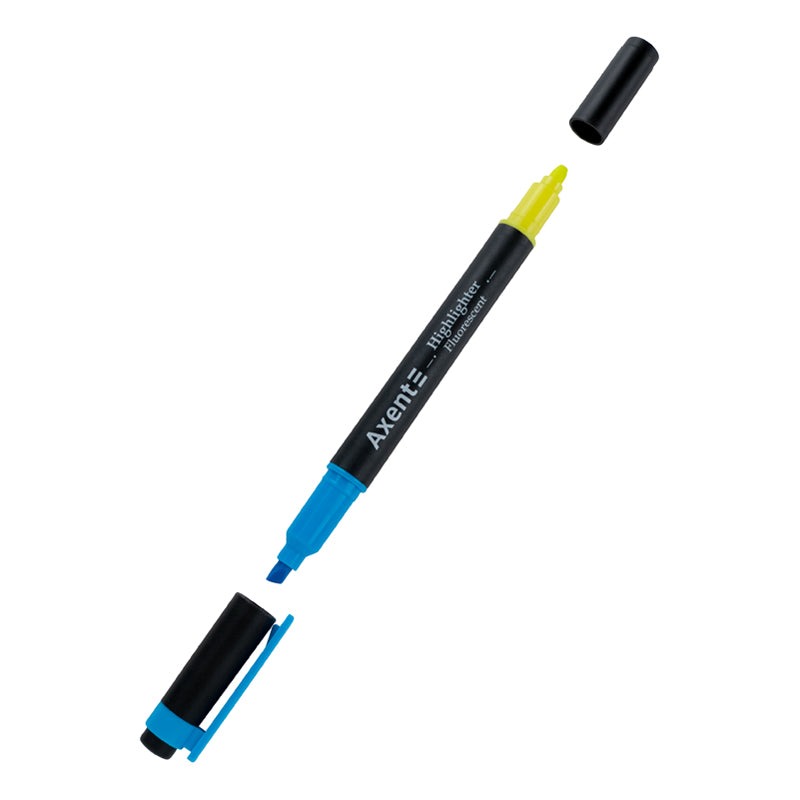 Marker "Axent" /2534-02-A/ "Highlighter Dual", 2-4 mm wedge. blue+yellow (12/144)
