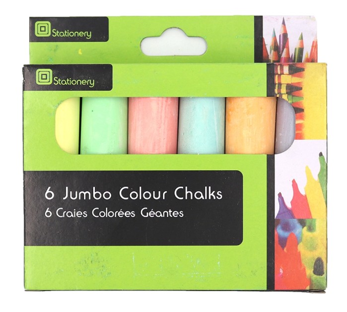 Colored chalk 6 colors. JUMBO "JO" /1869 (2565)/ 10cm*2.5cm (1/144)