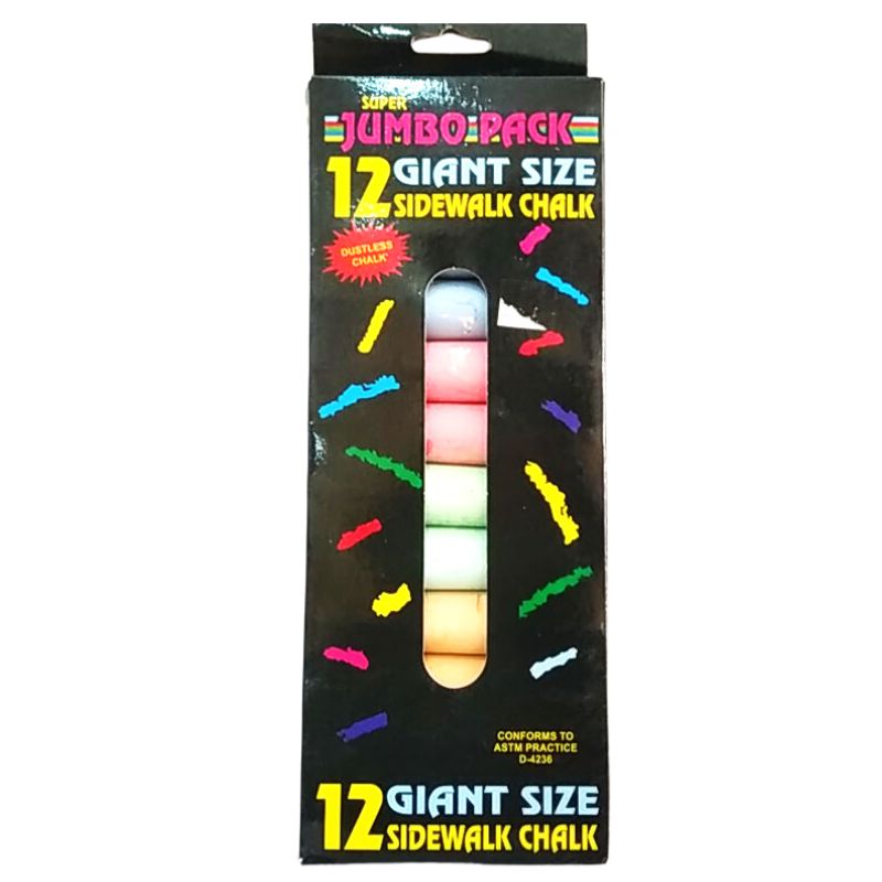 Colored chalk 12 pcs. JUMBO "JO" /2564/ 10 cmx2.5 cm, 6 col. (1/76)