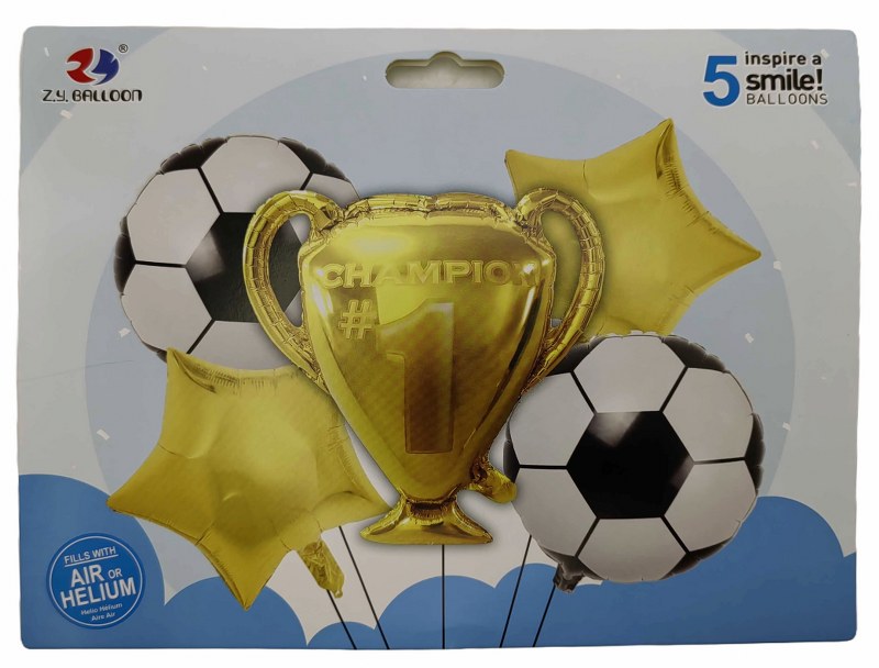 Набір повітряних кульок /1212-47/ "Football" 5шт.=1шт.*65см,4шт.*45см (1/10)