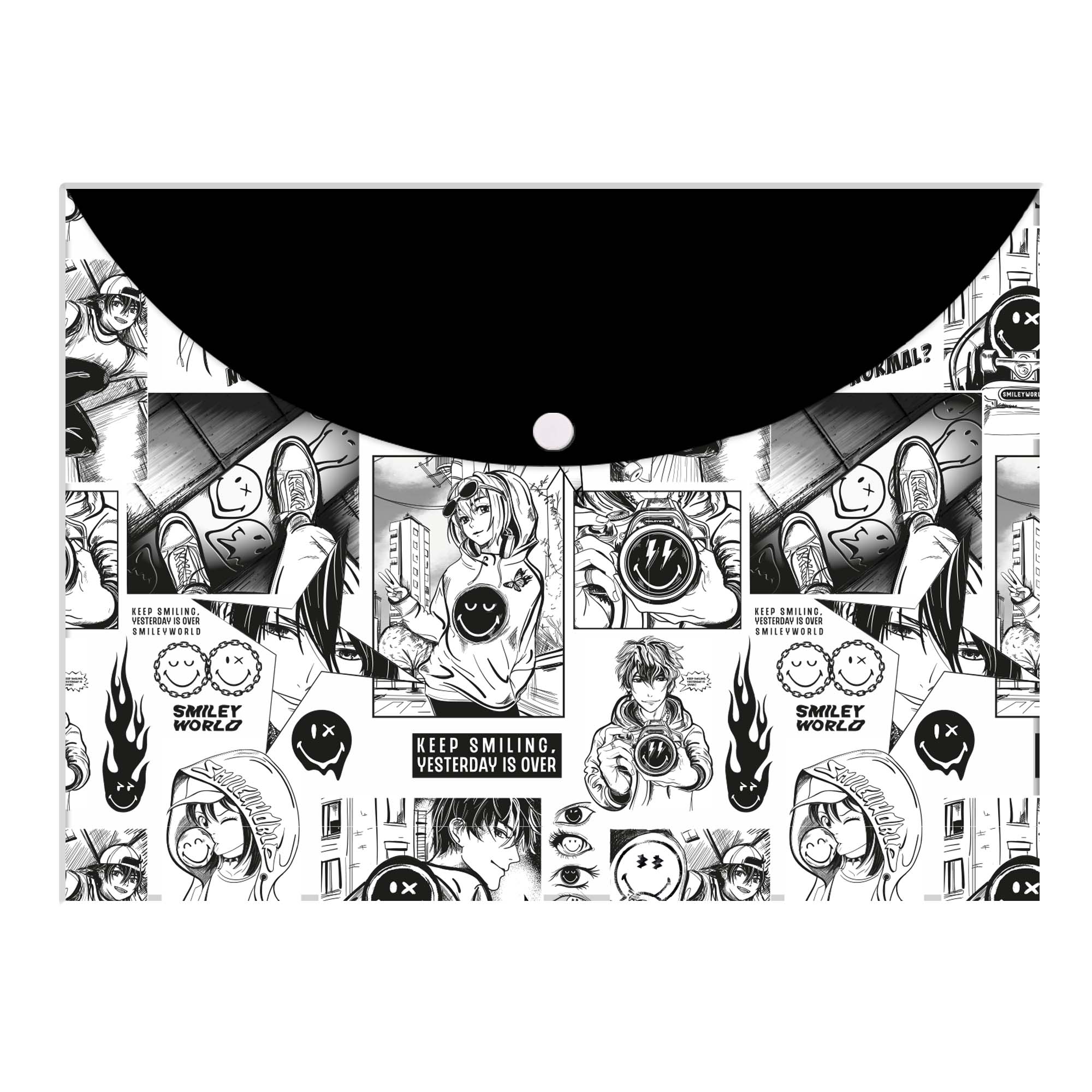 Папка-конверт на кнопці B5 "Yes" /492443/ Smiley World (12/240)