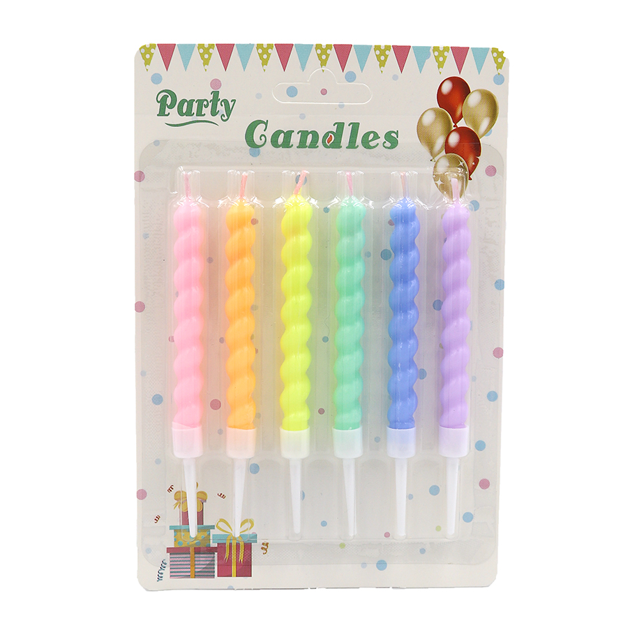 Set of candles for cake "JO" /DSCN9307/ "Happy birthday", 6 pcs., blister (1/24)