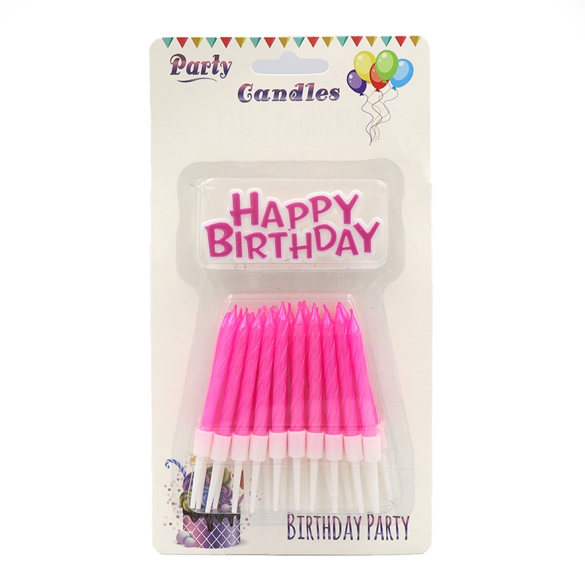Set of candles for cake "JO" /DSCN9350/ "Happy birthday" 10 pcs., blister (1/12)