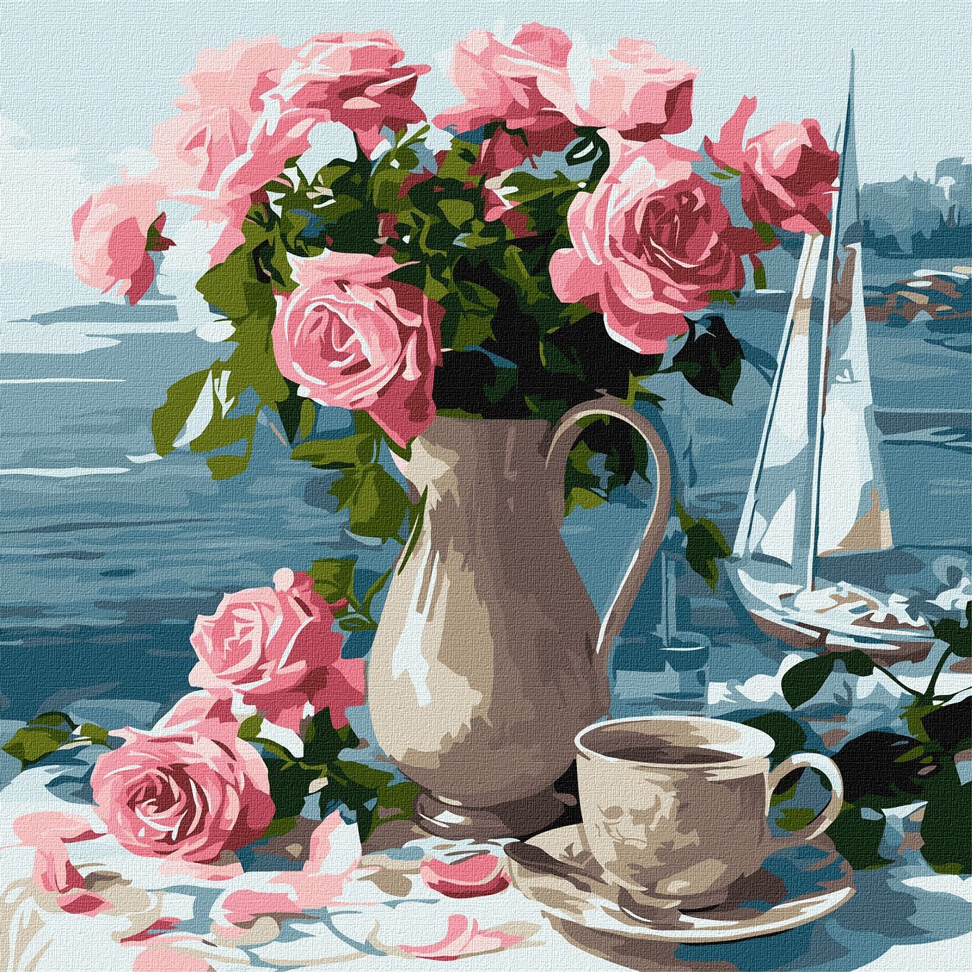 Painting by numbers "Ideyka" /KHO5741/ "Morning roses" 40x40cm