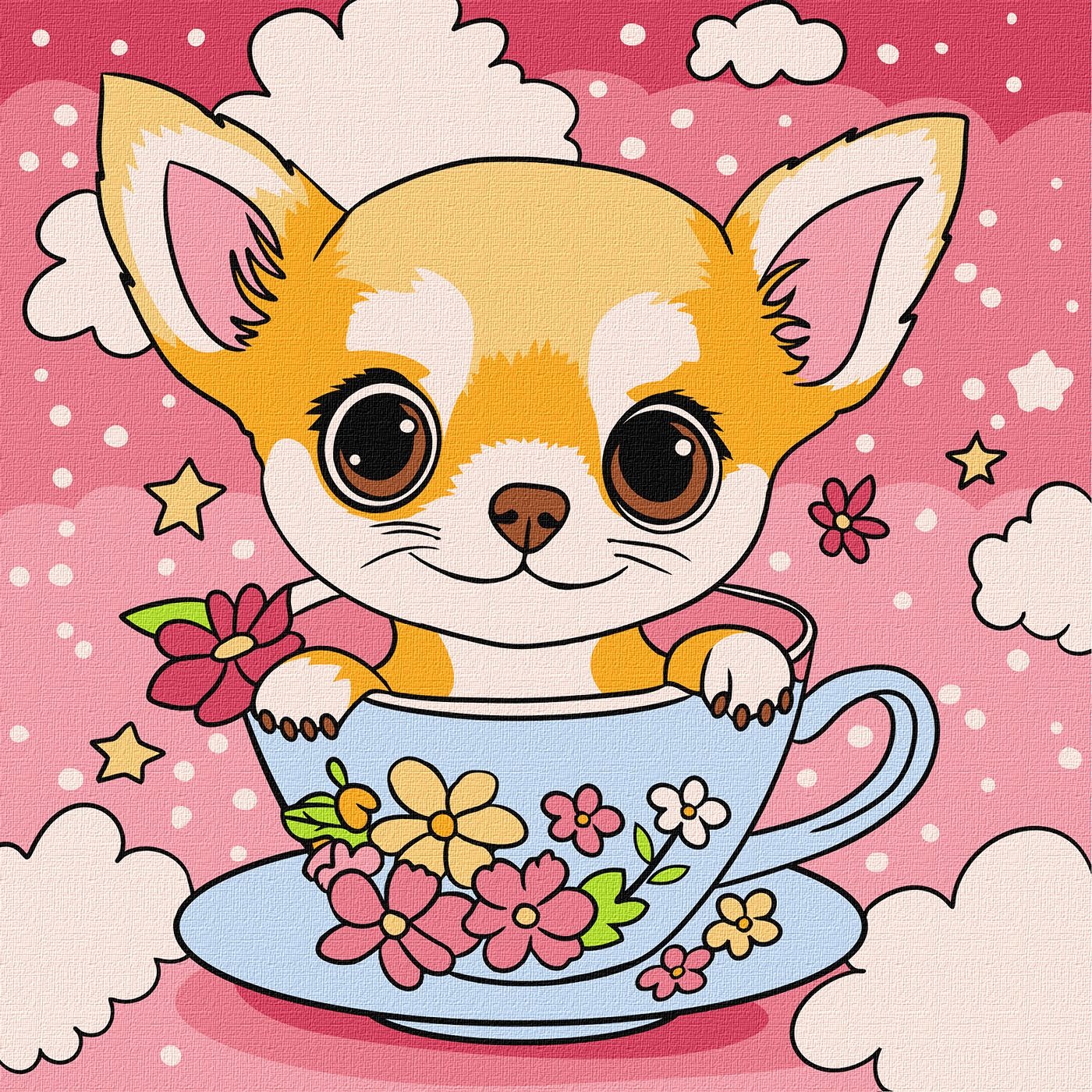 Painting by numbers "Ideyka" /KHO6267/ "Magic kitten" 25x25cm