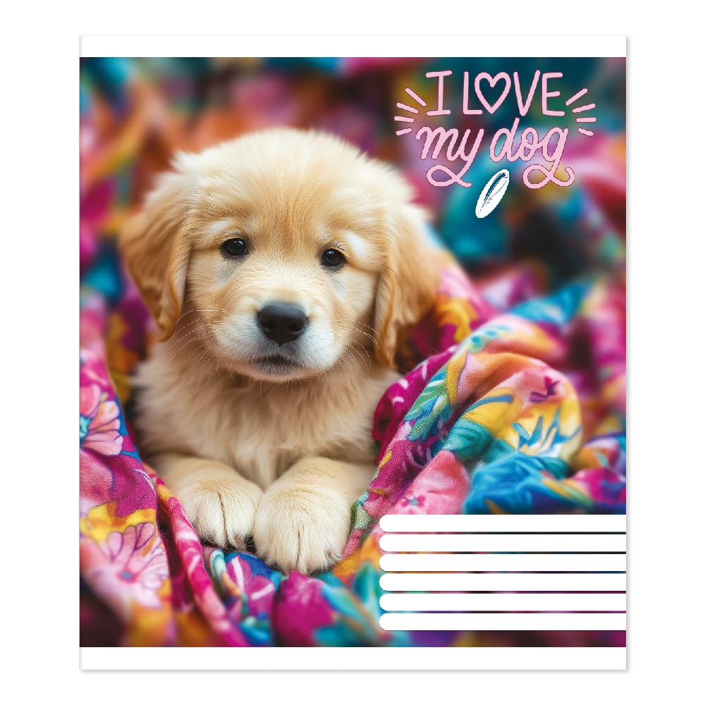Student's notebook "Feather" 24 sheets == /TV-309/ №0366 I love my dog, offset paper 50-53 g/m2 (20/400)