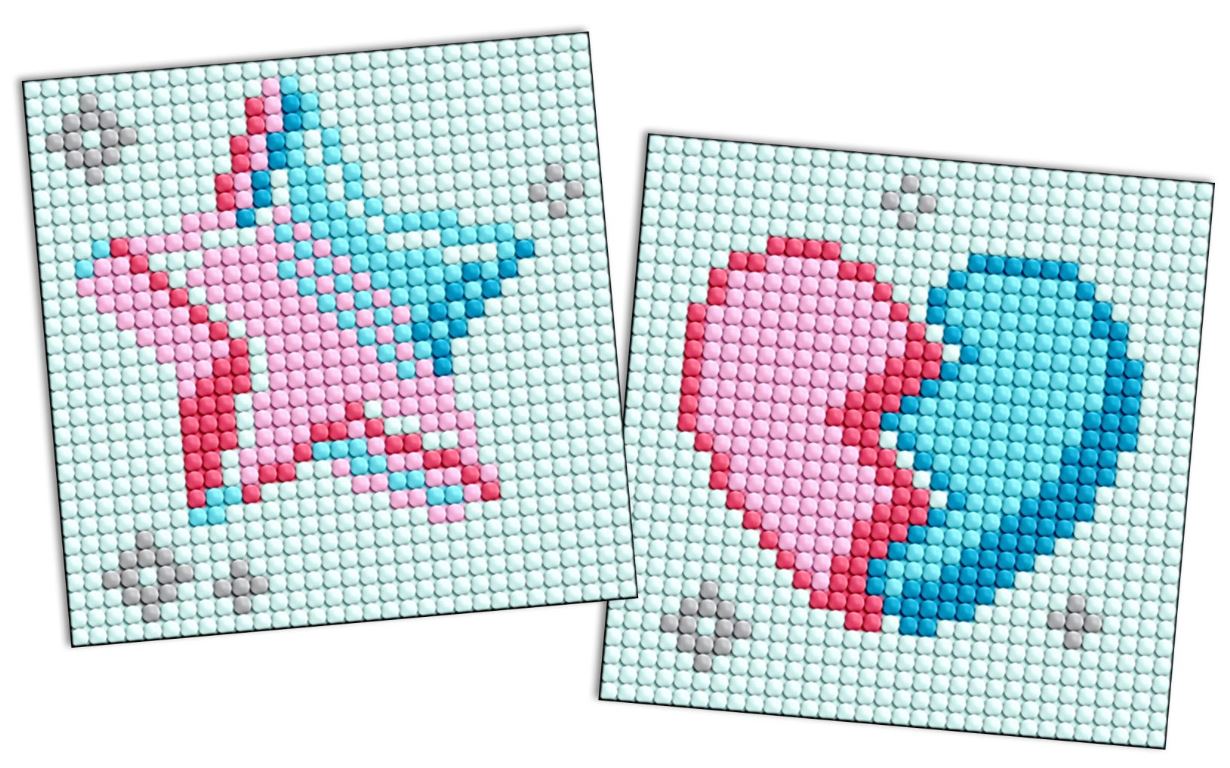 Set for creativity with rhinestones (magnet) "Ideyka" /AMG1187/ "Star and broken heart" 9*9cm