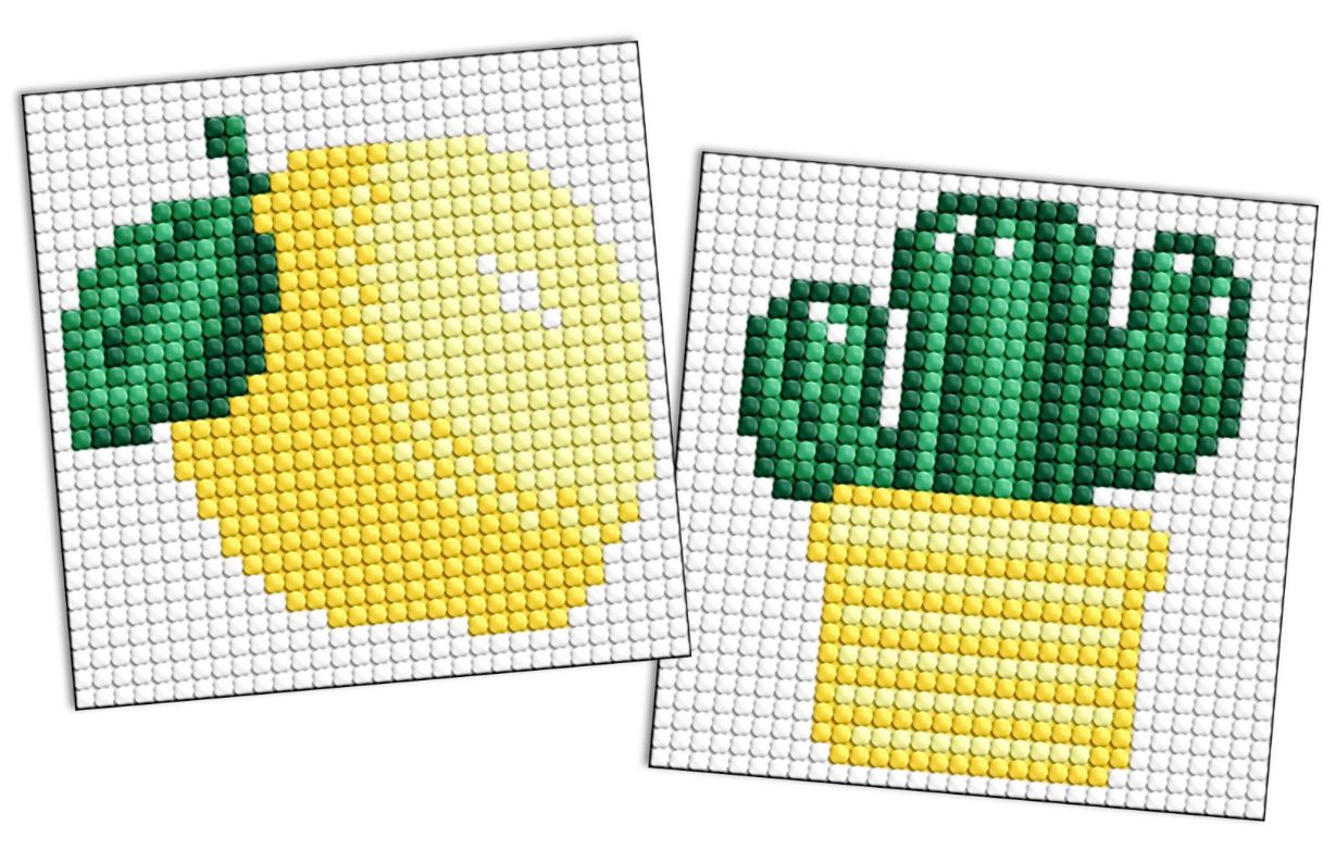 Set for creativity with rhinestones (magnet) "Ideyka" /AMG1189/ "Lemon and cactus" 9*9cm