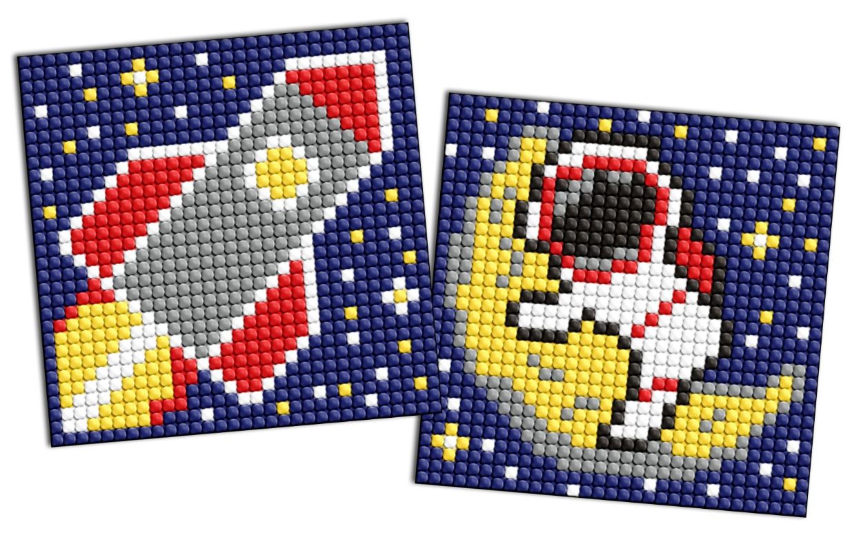 Set for creativity with rhinestones (sticker) "Ideyka" /AMS1146/ "Professions. Cosmonaut" 9*9cm