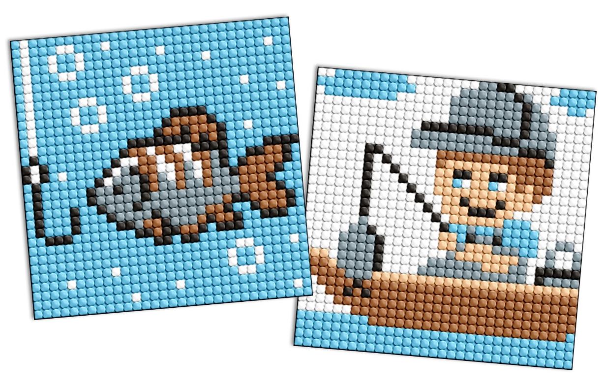 Set for creativity with rhinestones (sticker) "Ideyka" /AMS1148/ "Professions. Fisherman" 9*9cm