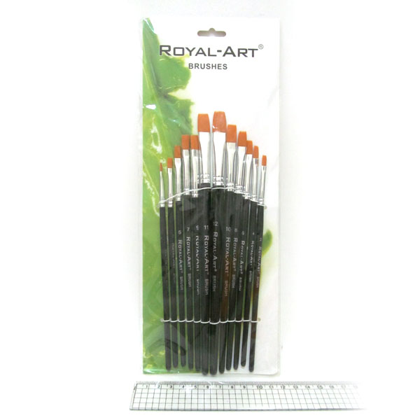 Set of brushes "Royal-Art" /1945DSCN/RA2615/ nylon, 12 pcs., flat (1-12) (1/12/240)