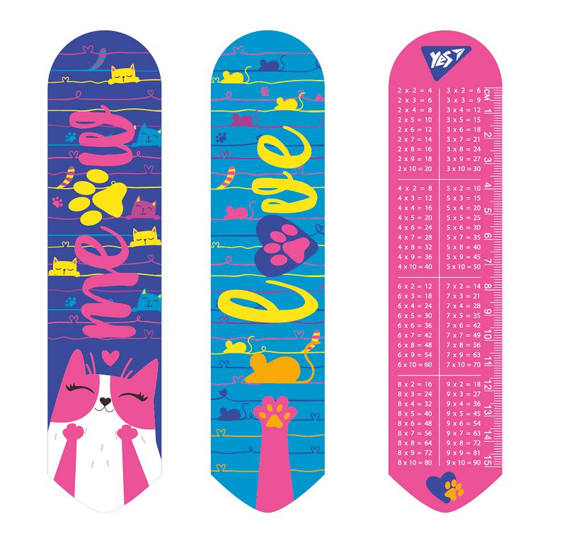 Bookmarks 2D "Yes" /707353/ "Cats" + line.15 cm + tab. multiple, 19*4.5 cm (1/100)
