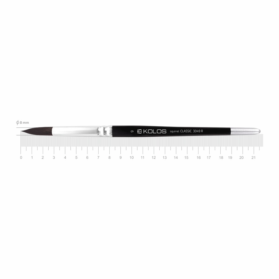 Squirrel brush round "KOLOS" Classic 3049R, No. 9, k.r. (1/12)