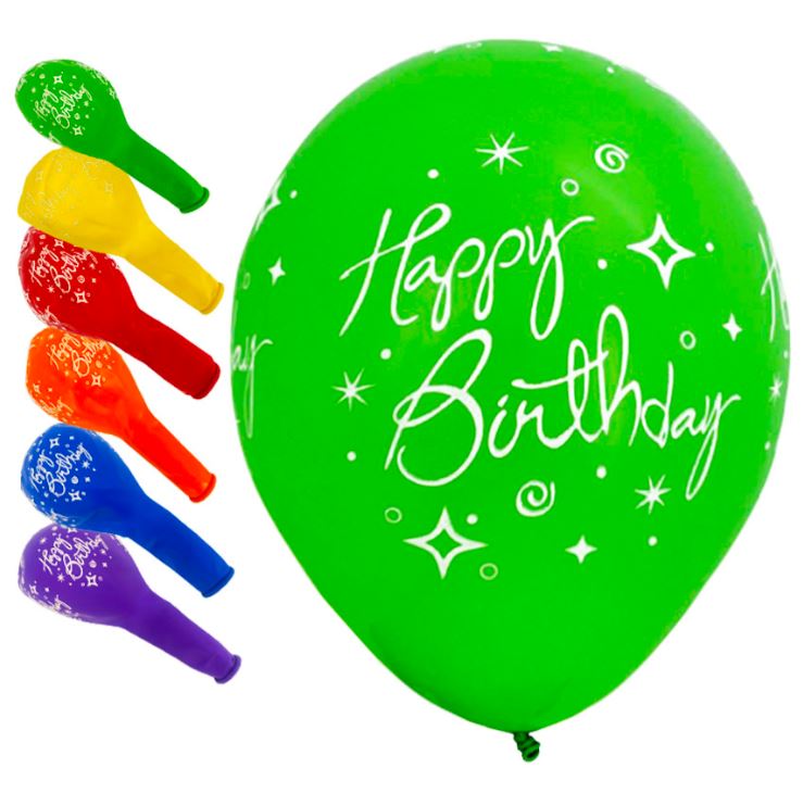 Кульки повітряні "Pelican" /827023/ латексні 12"(30сm) "Happy Birthday, сузір`я" 5-стор  10шт