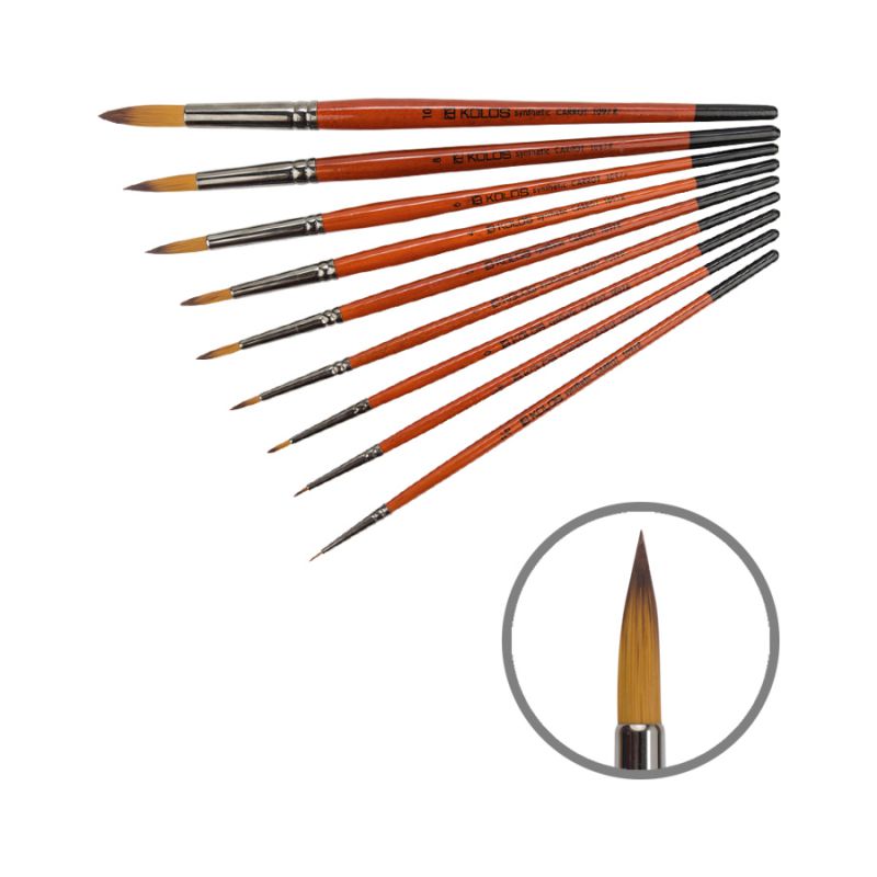 Round synthetic brush "KOLOS" Carrot /1097R/ No. 000, k.r. (1/12)