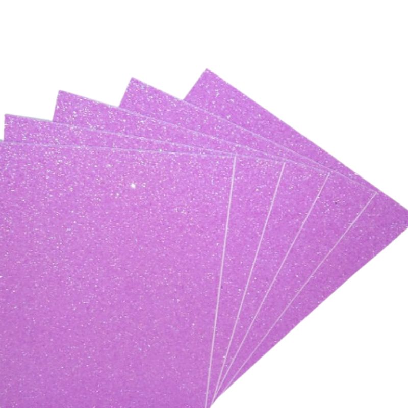 Flexica (foamiran) "Art studio of Happines" /1C-IR-EVA-010-ADH/ glitter on an adhesive basis. 1.6 mm light purple (5 sheets in a pack)
