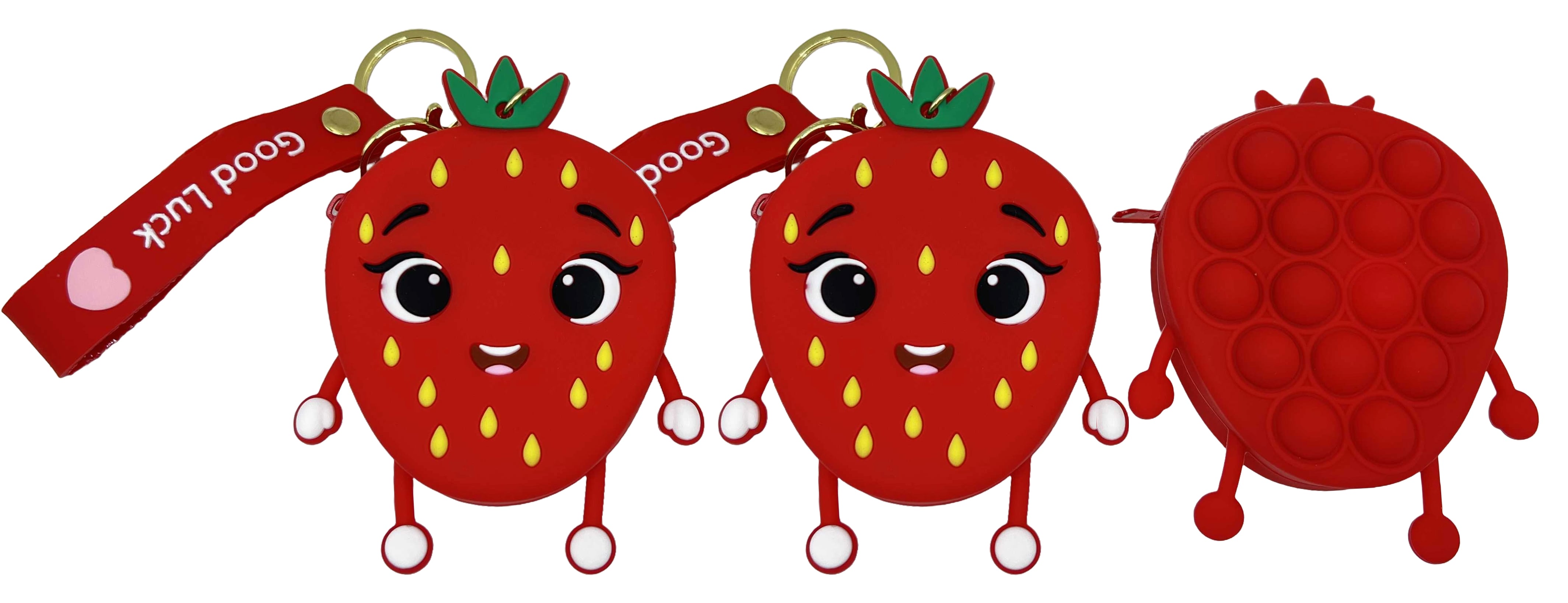 Silicone wallet /301-22/ "Strawberry" 8*7cm (1/12)