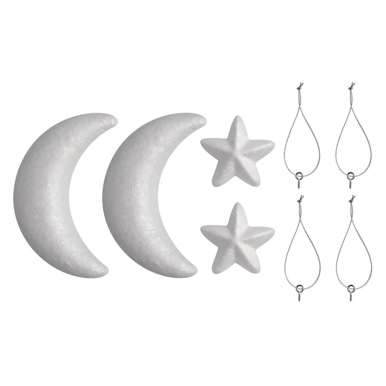 Заготовка з пінопласту "SANTI" /743102/ "Місяць і зірка" 12 шт/уп., мікс (1/144)