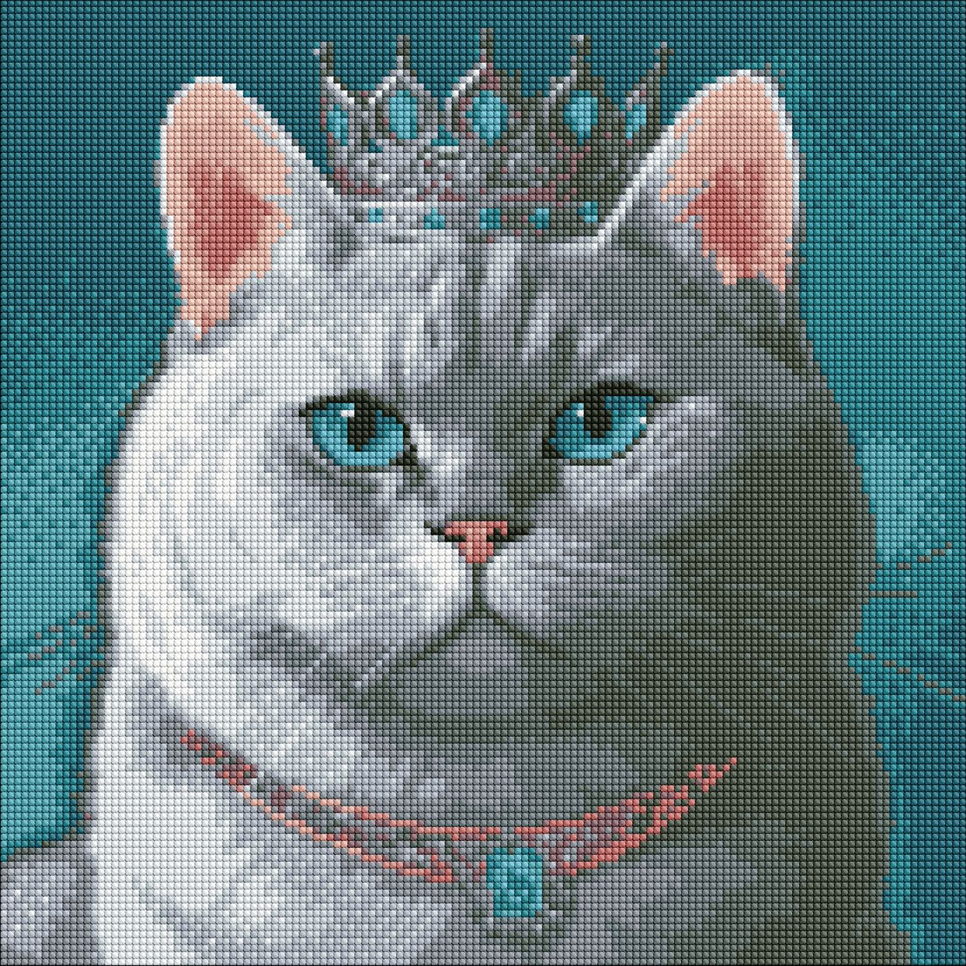 Diamond mosaic "Ideyka" /AMO7620/ "Proud King" with AB rhinestones 40*40cm