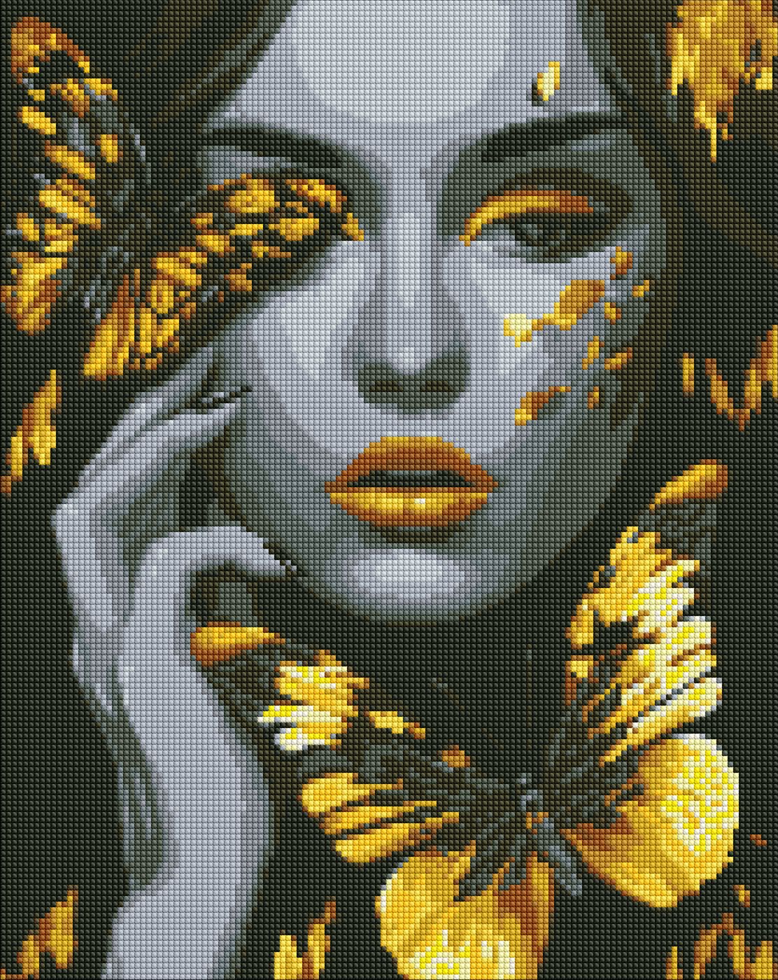 Diamond mosaic "Ideyka" /AMO7723/ "Girl with golden butterflies" 40*50cm