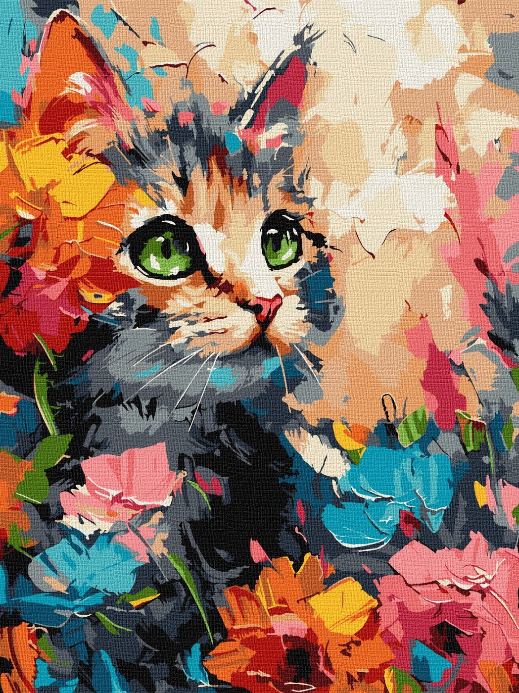 Картина за номерами "Ідейка" /KHO6598/ "Пухнастий котик" 30*40см