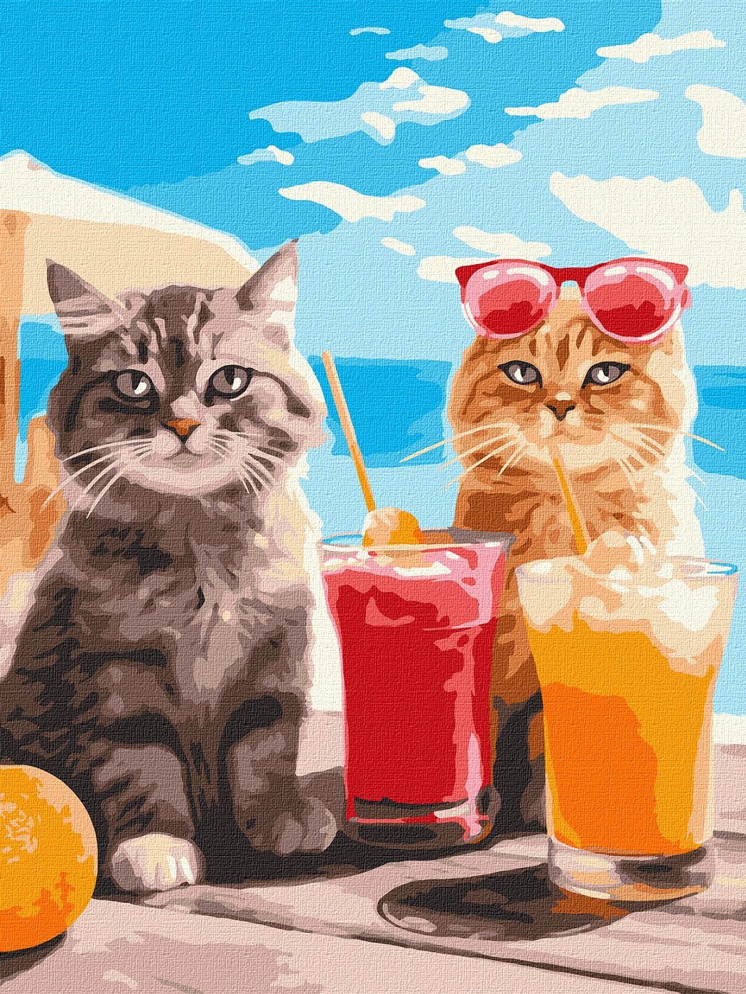 Картина за номерами "Ідейка" /KHO6601/ "Котики на відпочинку" 30*40см