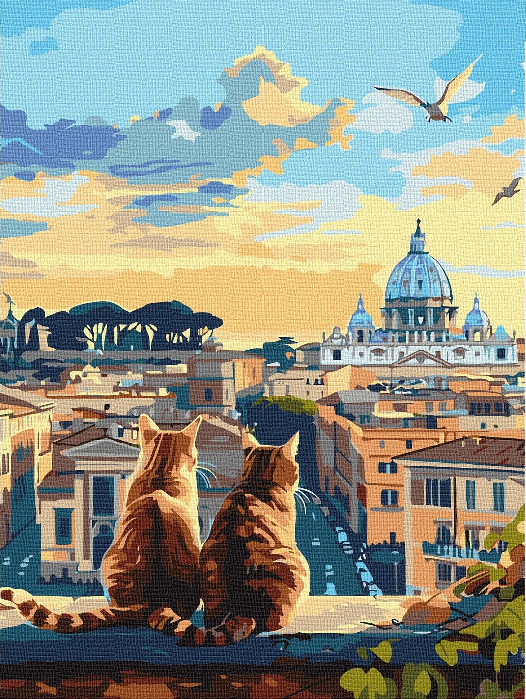 Painting by numbers "Ideyka" /KHO6606/ "Cats in Rome" 30*40cm