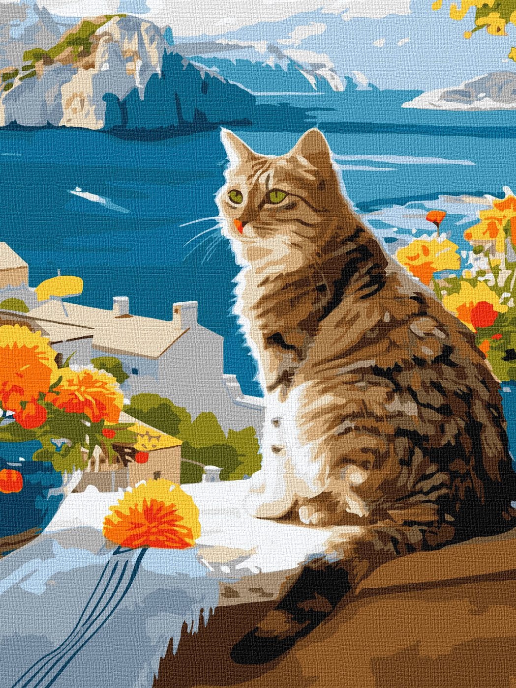Картина за номерами "Ідейка" /KHO6608/ "Мрійливий котик" 30*40см