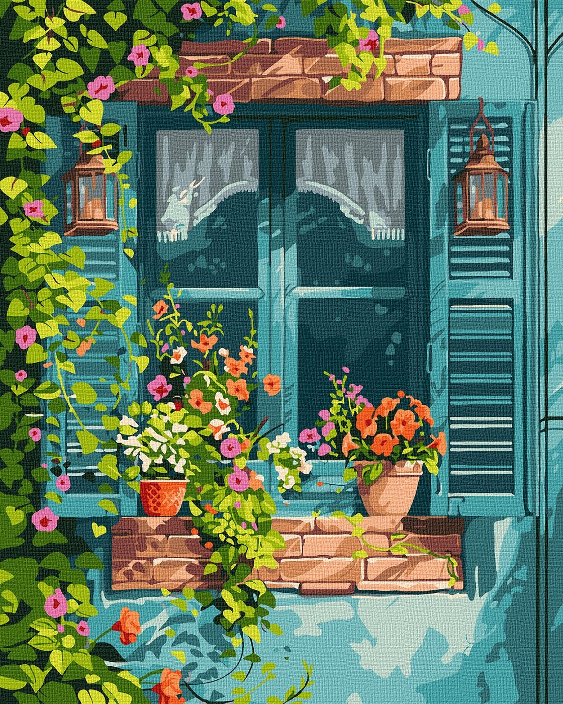 Картина за номерами "Ідейка" /KHO6348/ "Будинок у саду" 40x50см
