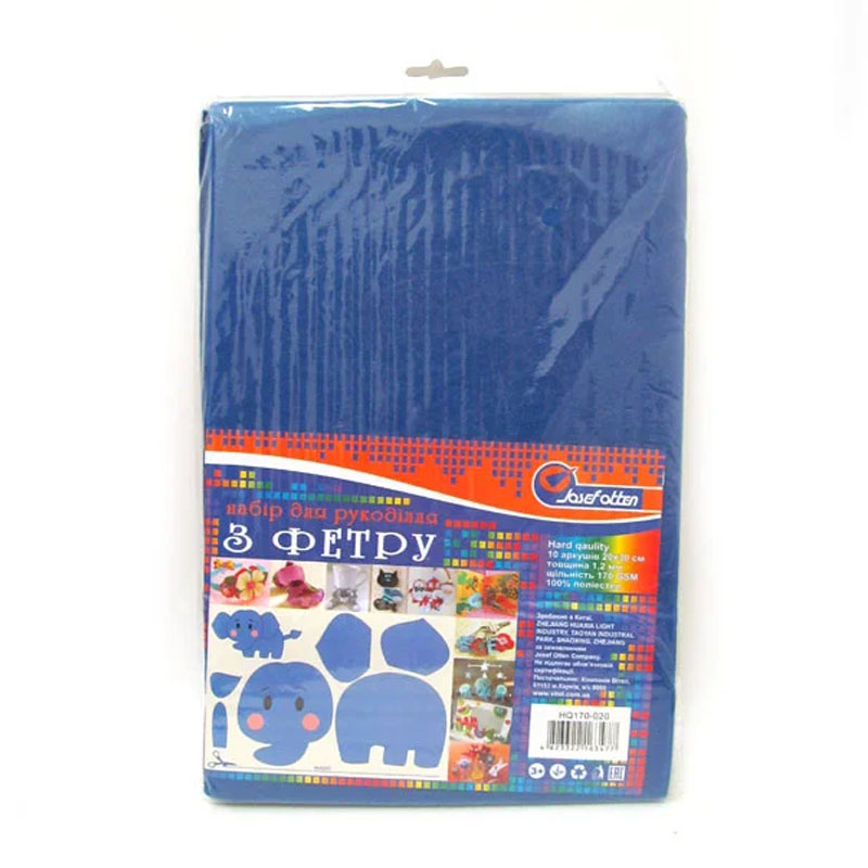 Felt "JO" "SOFT" /SQ1704-020/ 40*50cm, Blue, 170g, 1.2mm (10 sheets/pack) (1/20)