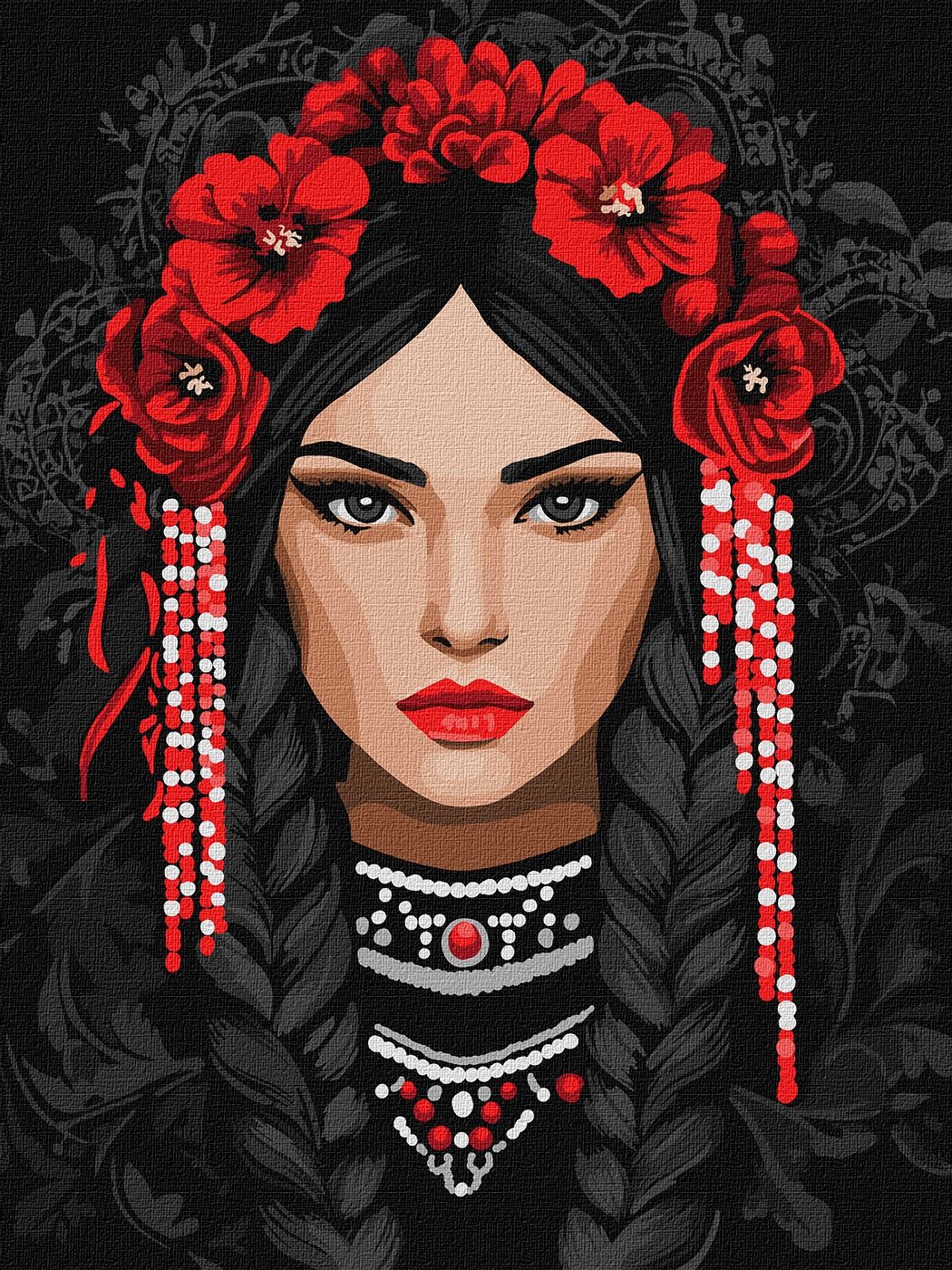 Painting by numbers "Ideyka" /KHO8604/ "Indomitable Ukrainian woman" 30x40cm
