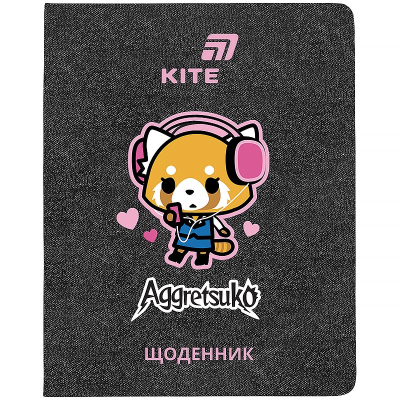 School diary "Kite" /AR26-264/ hard cover. PU, Aggretsuko (1/18)