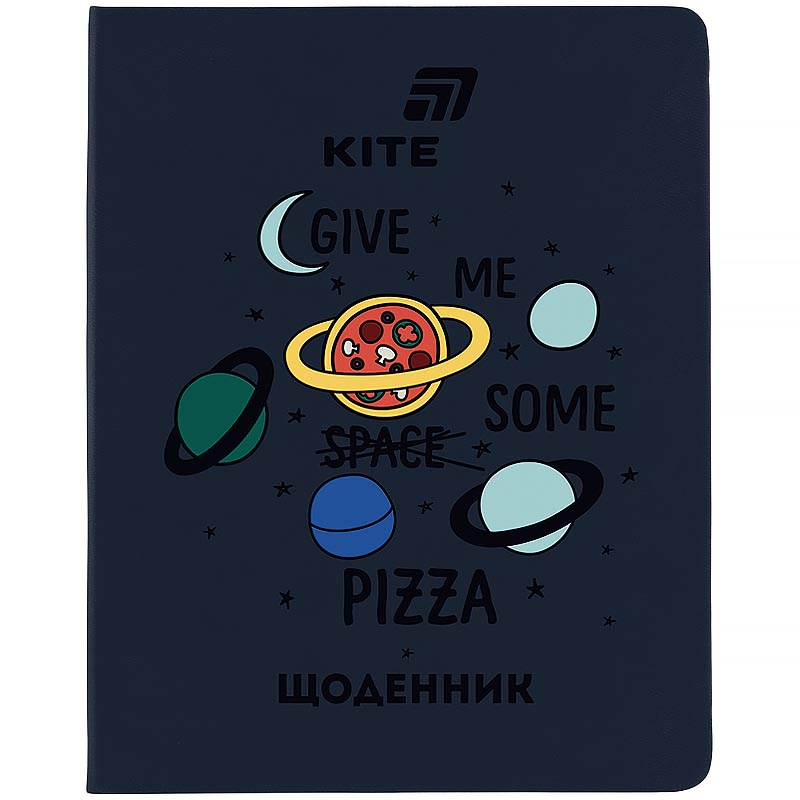 School diary "Kite" /K26-264-2/ hard cover. PU, Pizza (1/18)