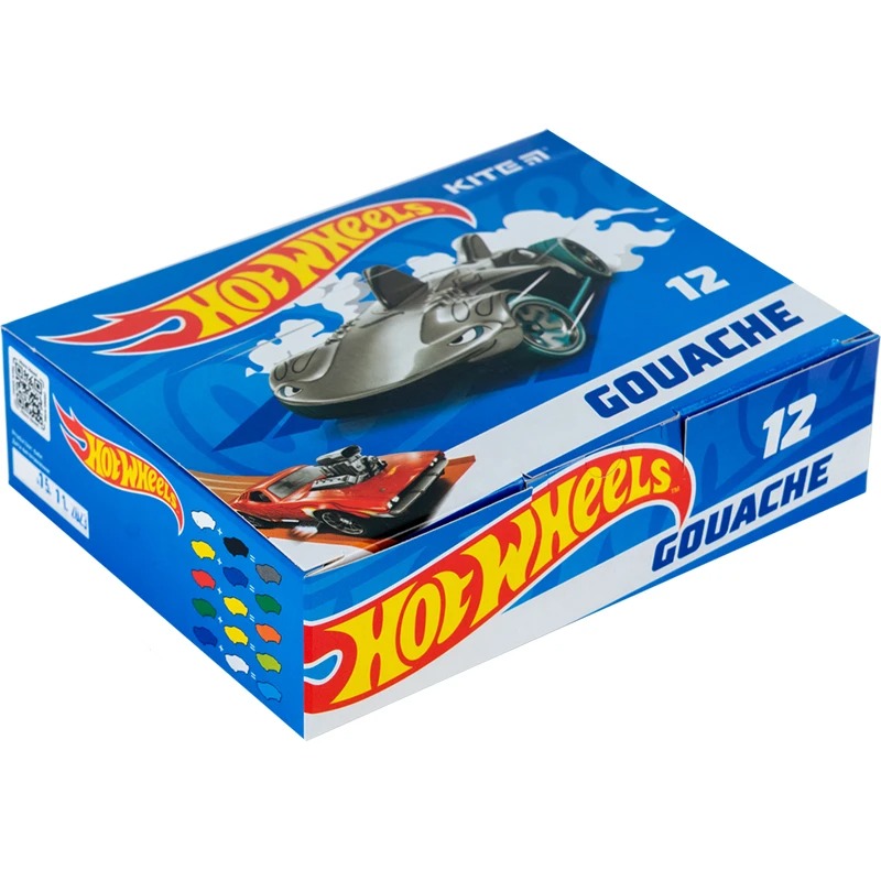 Гуаш "Kite" 12 кол. 20 мл /HW23-063/ "Hot Wheels" (1/12)