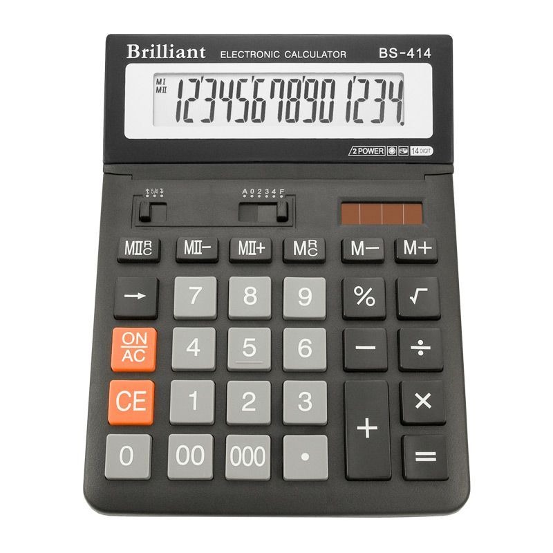 Калькулятор "Brilliant" /BS-414B/ настол., 14-розр., 2 пам, 146*197*27 мм