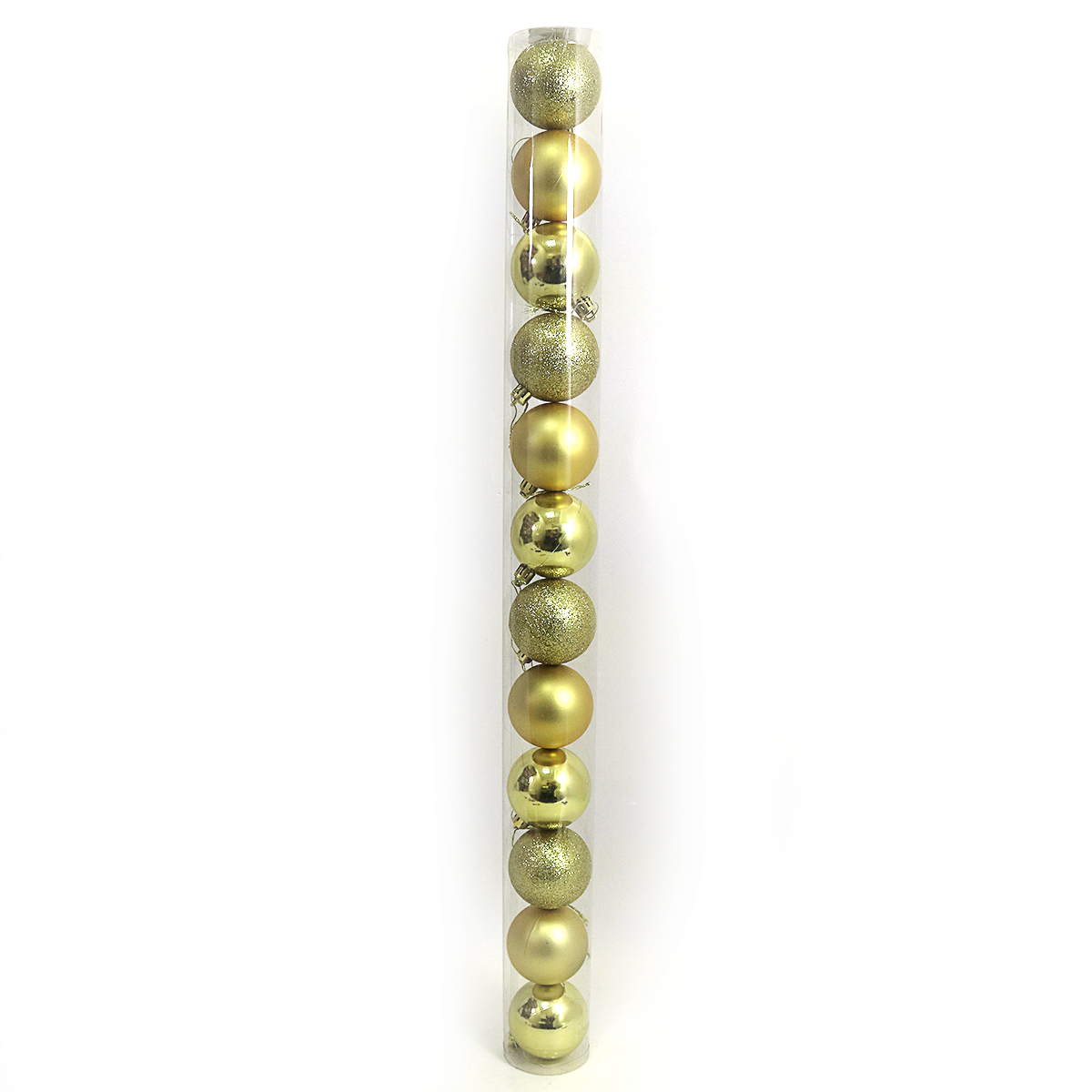 Набір новорічних кульок "JO" /DSCN0922-7-12-G/ тубус "GOLD" D7см,/12шт, PVC