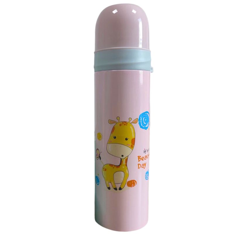 Thermos "Bourgeois" /UT01-3-A2/ 500 ml with steel flask, "Giraffe" pink (1/60)
