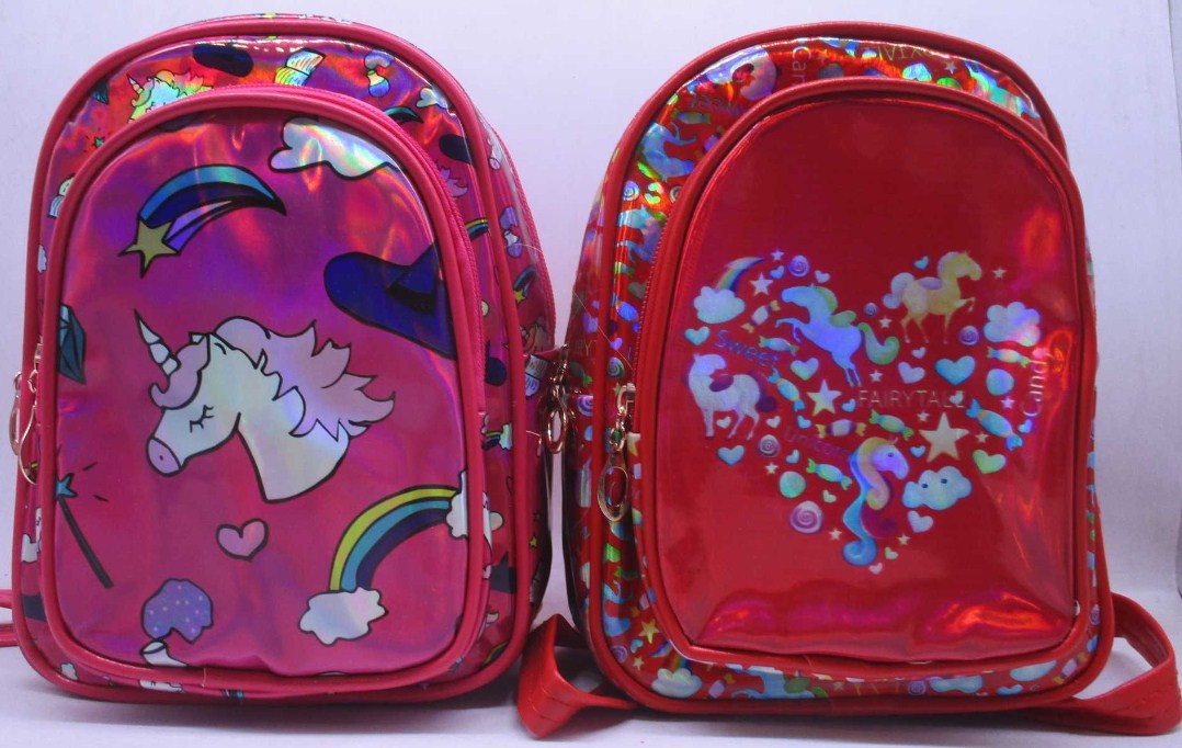 Children's backpack /890/ leather/back "Unicorn" holographic. 23*18.5*7cm6 col.  (1/6/60)