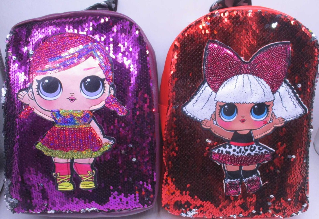 Children's backpack /3020/ leather/leatherette "Doll LOL" with sequins 30*22*10cm6col.  (1/6/96)